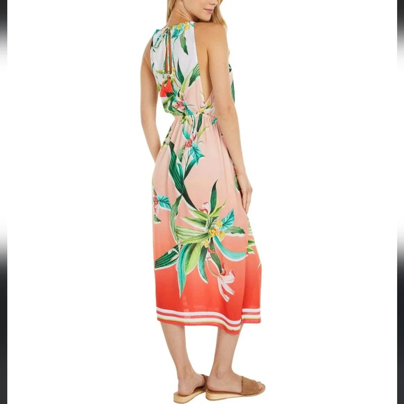 Trina Turk,  Costa De Prata Tropical Swimsuit Cover-Up Dress, Multi, Size‎ Small - Picture 4 of 11
